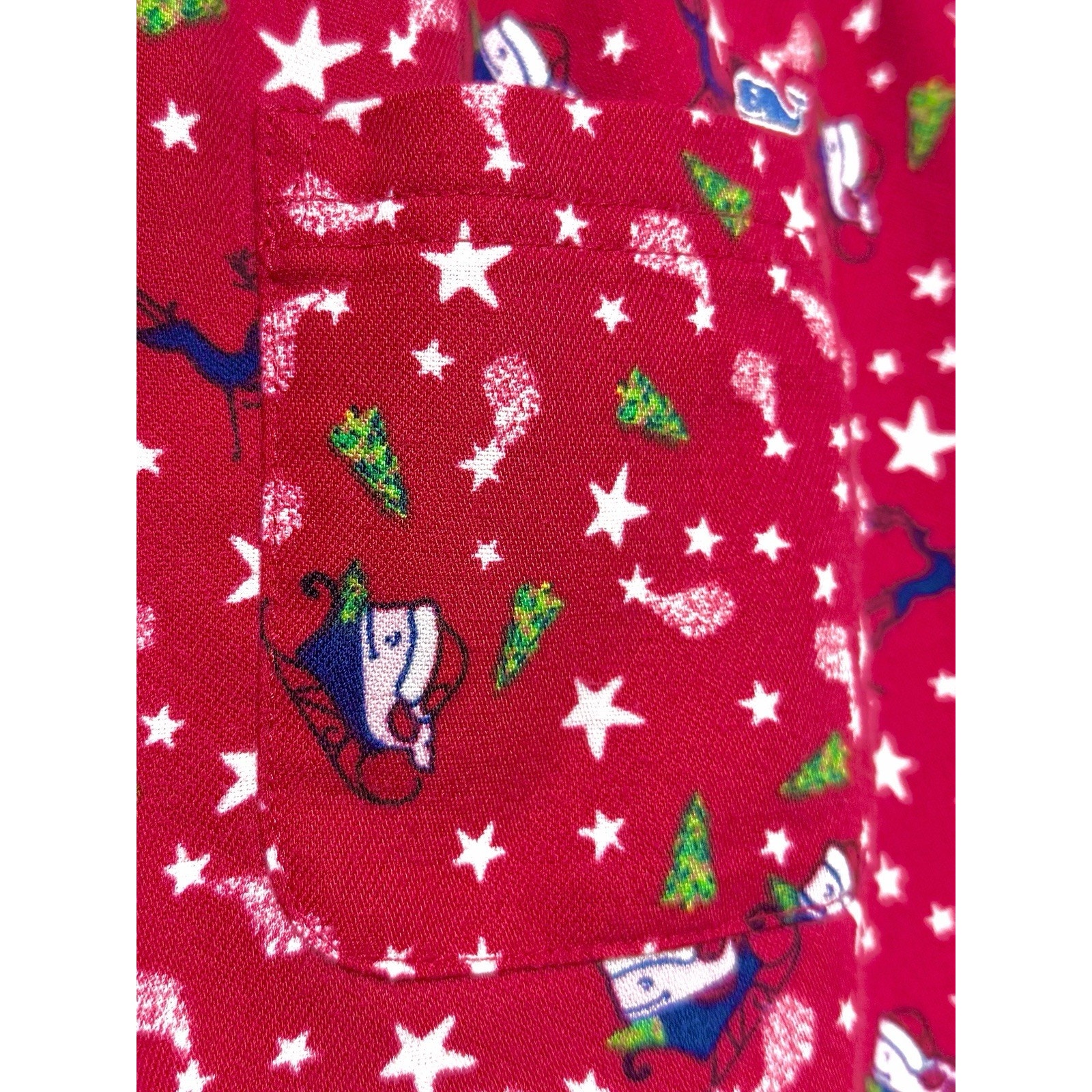 Vineyard Vines Boys Pajama Pants M 12 14 Red Navy White Elastic Waist Christmas — image 4 of 8